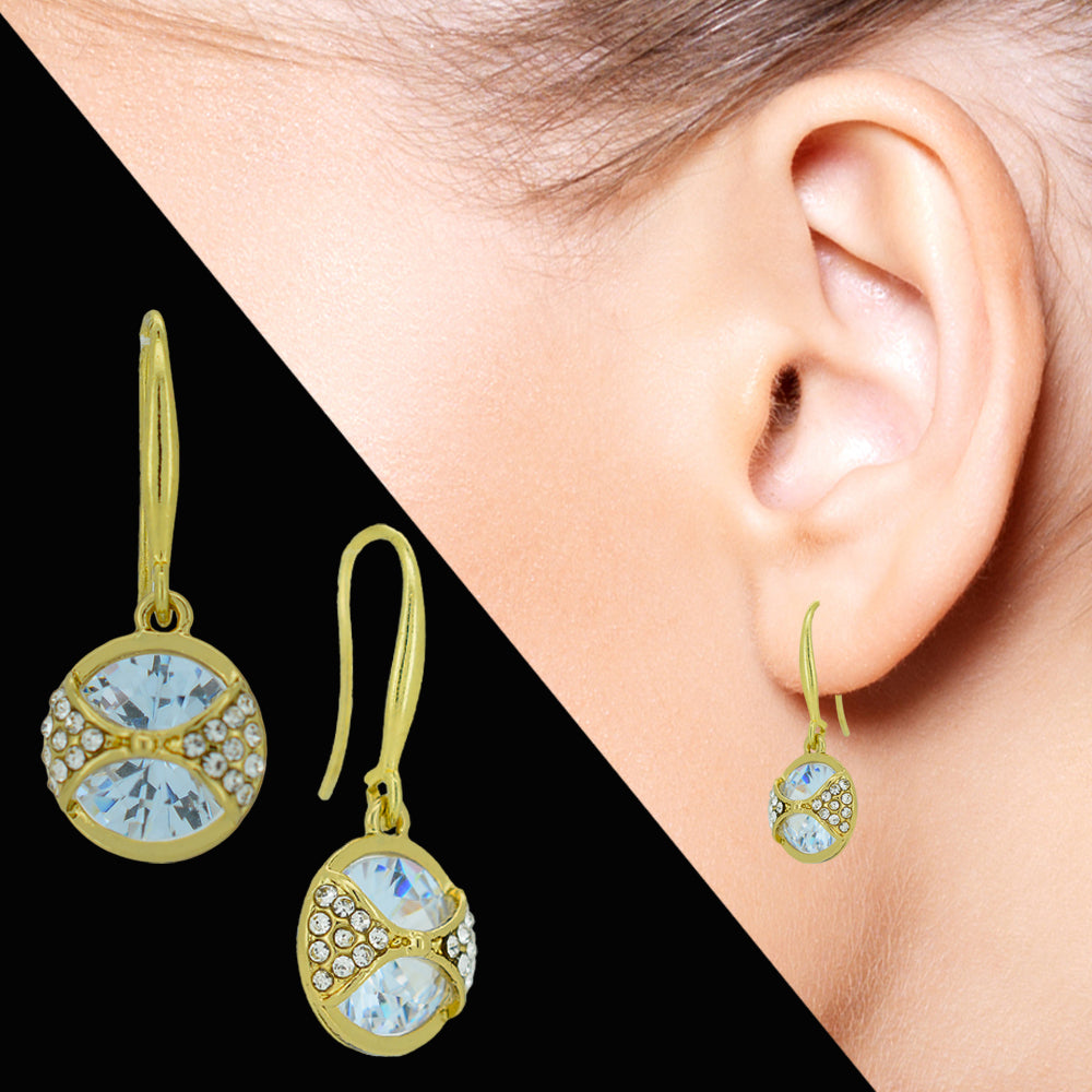 Old Hollywood Glam: Vintage Gold Crystal Ball Drop Earrings