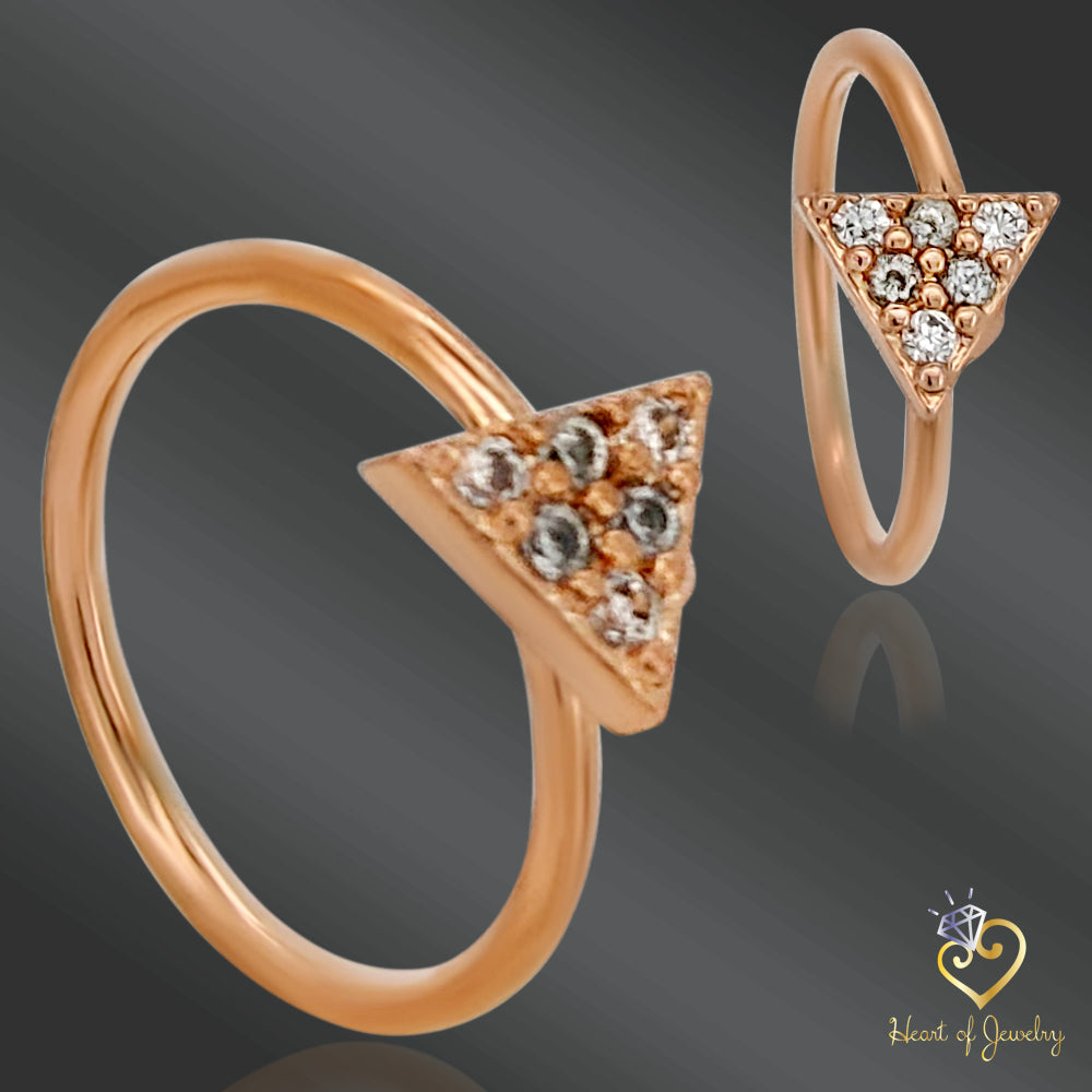 Micro CNC Machine Set CZ Triangle Top Bendable Nose/Cartilage Hoop Rings