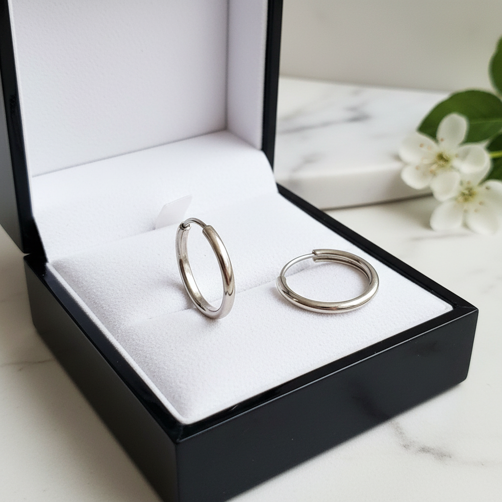 14K Gold Endless Hoop Earrings – Sleek Tube Style in Solid Yellow Gold