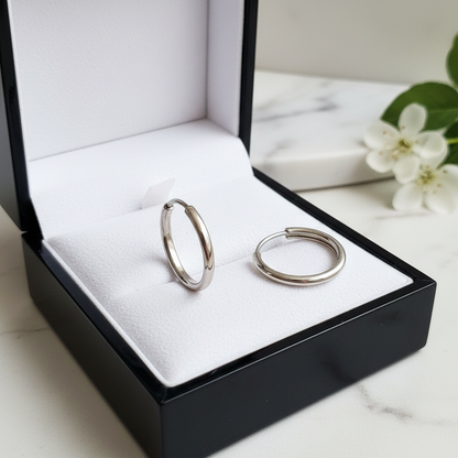 14K Gold Endless Hoop Earrings – Sleek Tube Style in Solid Yellow Gold