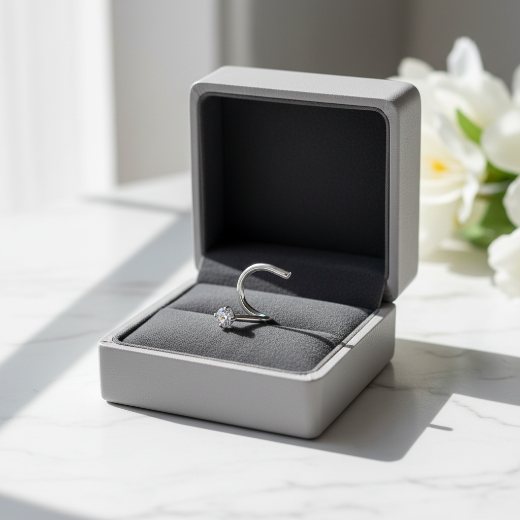 14K Gold Round Nose Stud – Prong Set, Screw Style, 20 Gauge