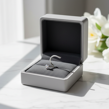 14K Gold Round Nose Stud – Prong Set, Screw Style, 20 Gauge