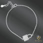 Padlock Charm Bracelet in 925 Sterling Silver – 6.5" + 1" Adjustable Length