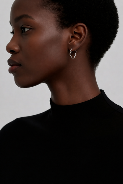 925 Silver Statement Hoops – Geometric Irregular Style for Contemporary Flair