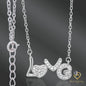 Love Word Necklace in 925 Sterling Silver – 16" + 1" Adjustable Cable Link Chain