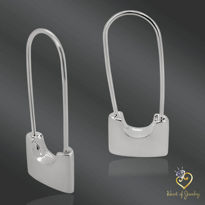 Geometric Lock Earrings – Korean Paperclip Statement in Stainless Steel