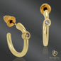 14K Gold Plated Brass Earrings – Dainty Zircon Huggie Hoops for Daily Glam
