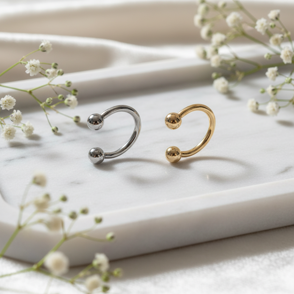 316L Surgical Steel Plain 3mm Screw Ball Horseshoe