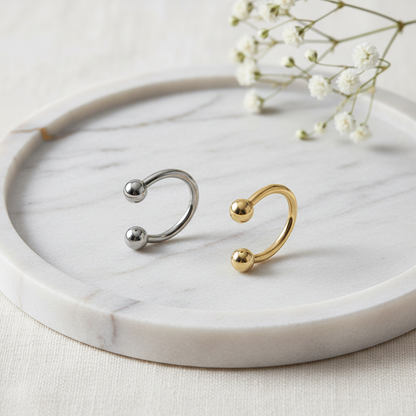 316L Surgical Steel Plain 3mm Screw Ball Horseshoe