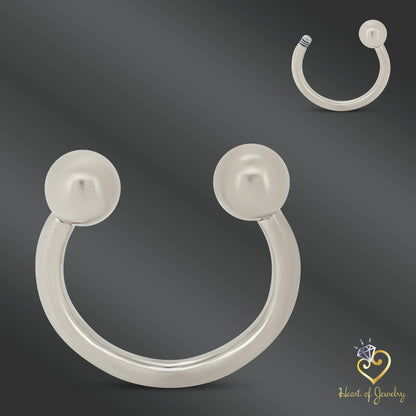 316L Surgical Steel Plain 3mm Screw Ball Horseshoe