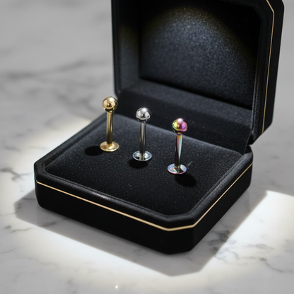 316L Surgical Steel Plain 3mm Screw Ball Labret-Monroe