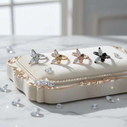 Brass Butterfly Hoops Piercing - Nose Hoop 18g Thickness