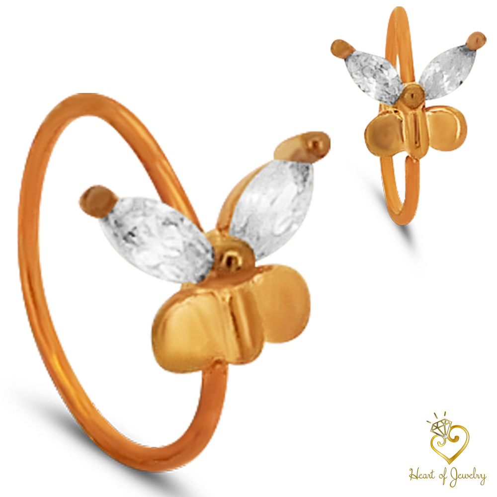Brass Butterfly Hoops Piercing - Nose Hoop 18g Thickness