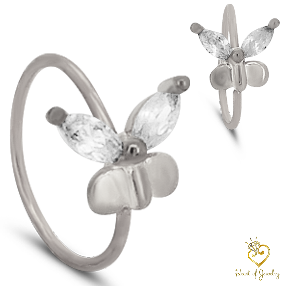 Brass Butterfly Hoops Piercing - Nose Hoop 18g Thickness