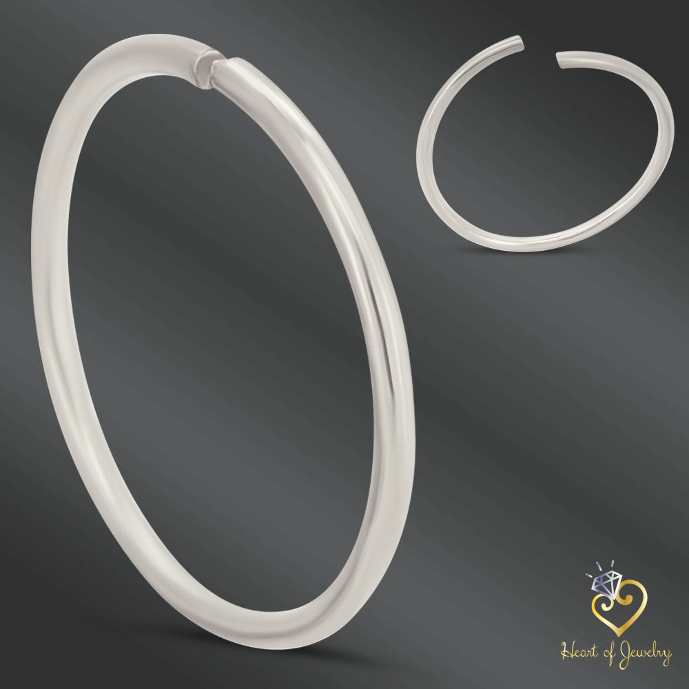 316L Surgical Steel Plain Seamless Nose Hoop Twist to Open 21g Thickness