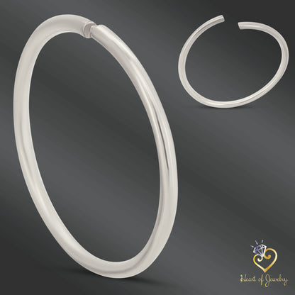 316L Surgical Steel Plain Seamless Nose Hoop Twist to Open 21g Thickness