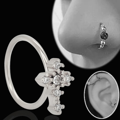 Cross Prong Set, 20g Thickness 8mm Inside Diameter Bendable Hoops Piercing Surgical Steel