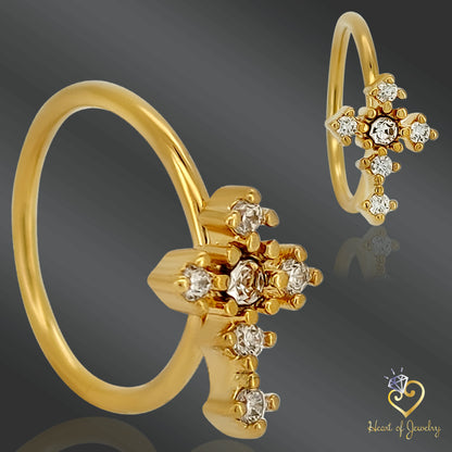 Cross Prong Set, 20g Thickness 8mm Inside Diameter Bendable Hoops Piercing Surgical Steel