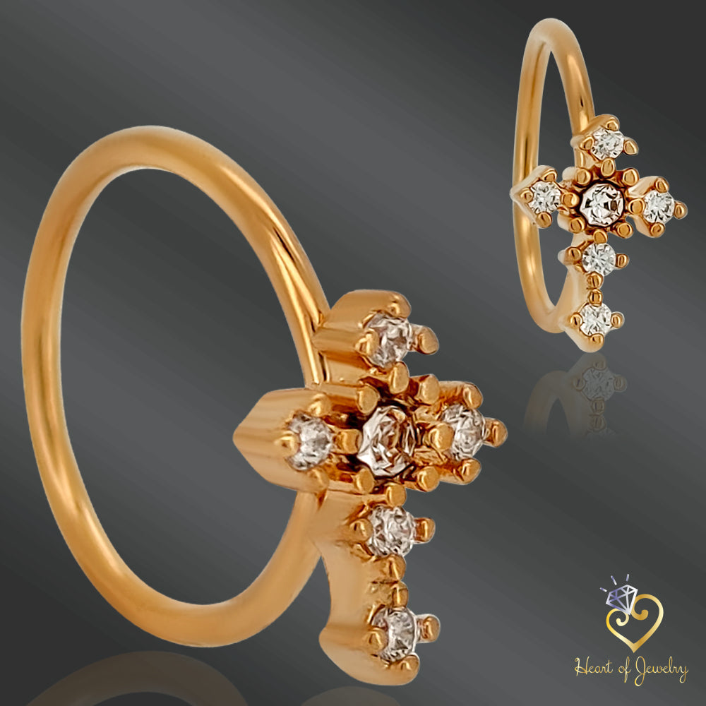 Cross Prong Set, 20g Thickness 8mm Inside Diameter Bendable Hoops Piercing Surgical Steel