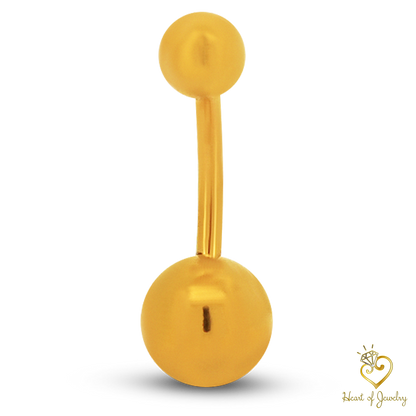 316L Surgical Steel Plain Design Belly Navel Ring  Steel  - 8x5mm Ball - 14g Thickness - 11mm Length