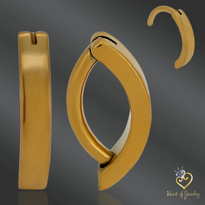 High Quality Precision All 316L  Surgical Steel Hinged Belly Button Ring 14g - 10mm