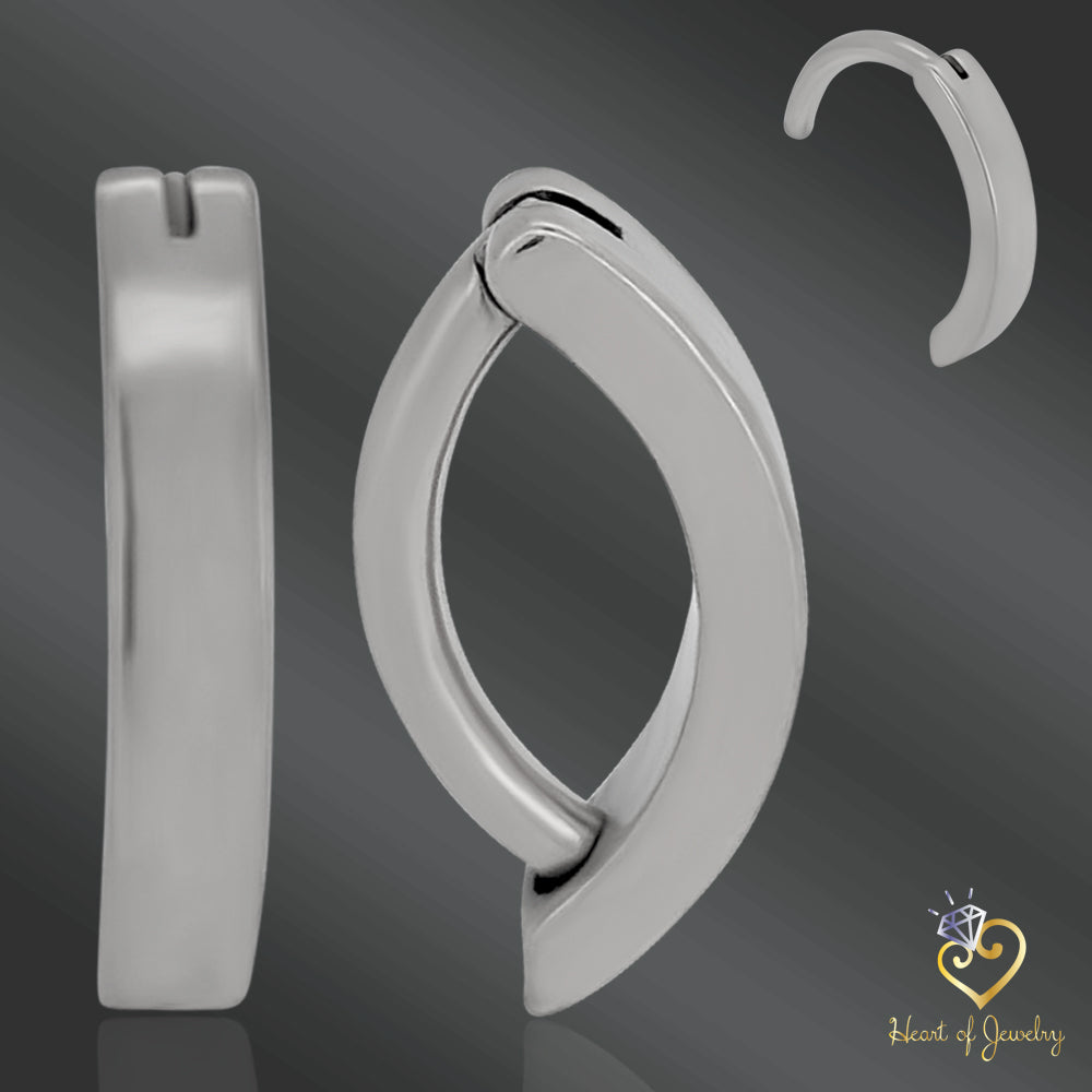 High Quality Precision All 316L  Surgical Steel Hinged Belly Button Ring 14g - 10mm