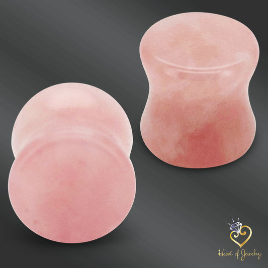 “Love Forged in Stone” – Rose Quartz Double Flare Plugs for Bold Expression