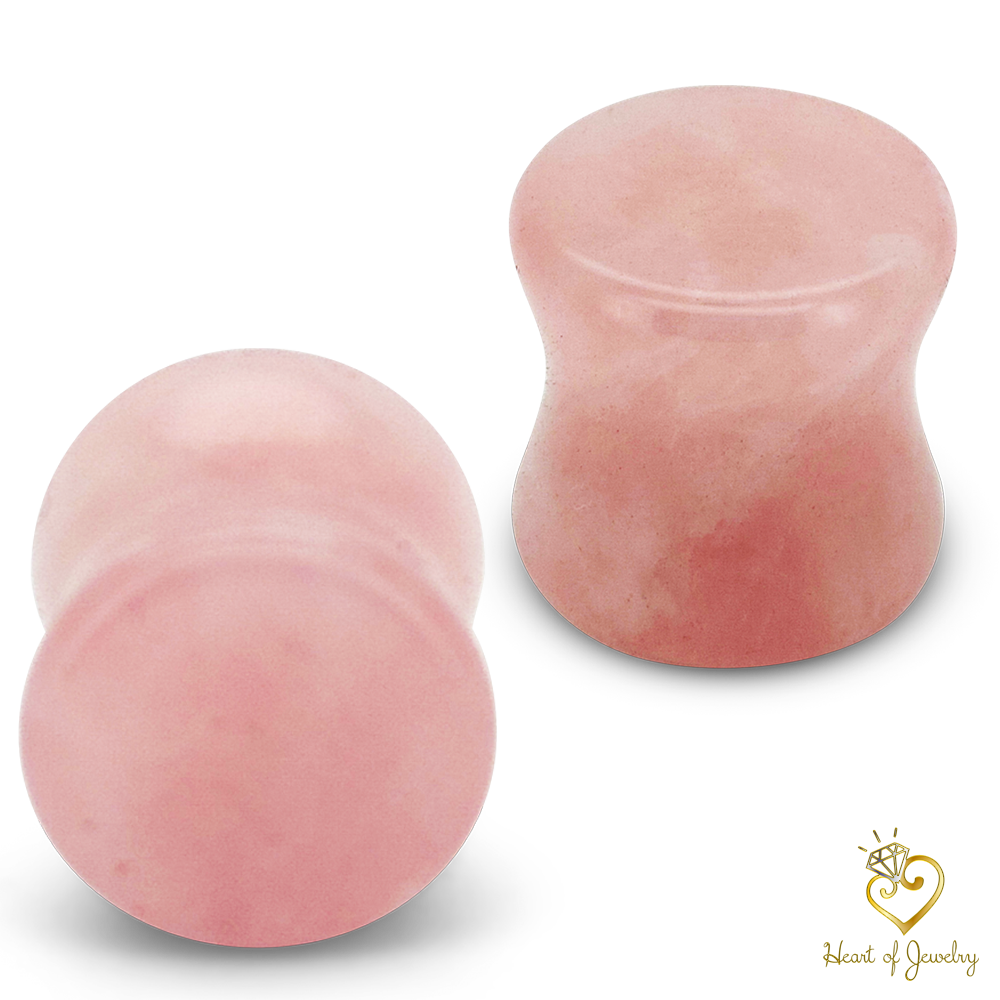 “Love Forged in Stone” – Rose Quartz Double Flare Plugs for Bold Expression