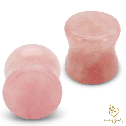 “Love Forged in Stone” – Rose Quartz Double Flare Plugs for Bold Expression