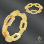 Copper Zircon Cuban Link Chain Finger Ring
