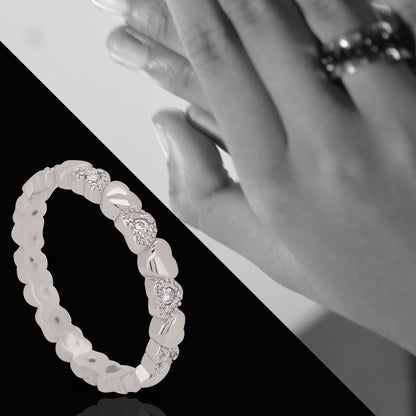 Copper Designer Wedding Gold Silver AAA Zircon CZ Stone  Heart Finger Ring Rings