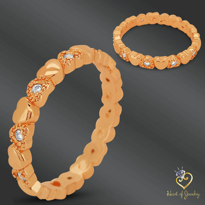 Copper Designer Wedding Gold Silver AAA Zircon CZ Stone  Heart Finger Ring Rings