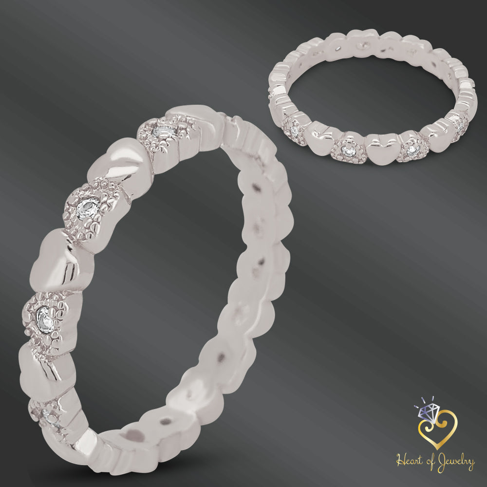 Copper Designer Wedding Gold Silver AAA Zircon CZ Stone  Heart Finger Ring Rings