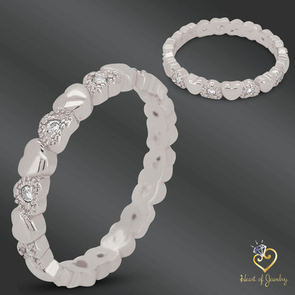 Copper Designer Wedding Gold Silver AAA Zircon CZ Stone  Heart Finger Ring Rings